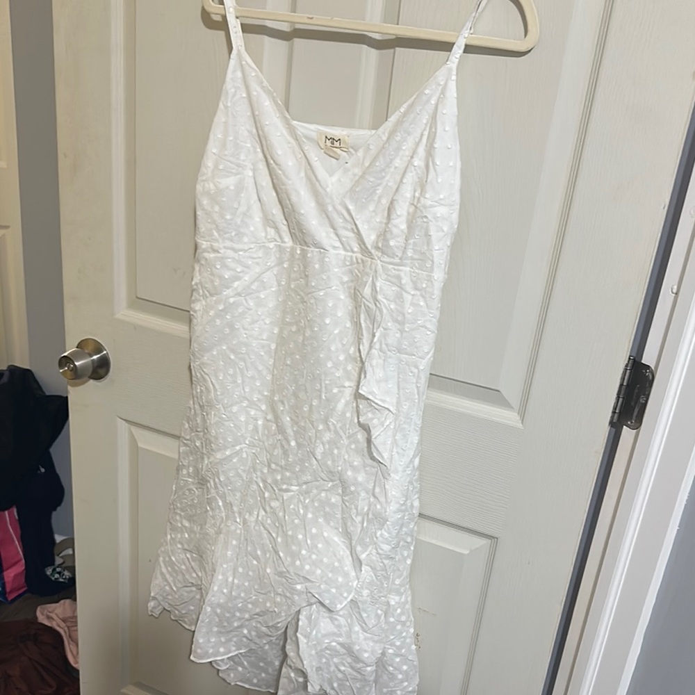 Mimi Maternity White Polka Dot Dress